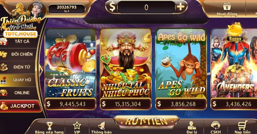 Hình ảnh các trò máy đánh bạc (slot game) và game bắn cá đổi thưởng tại Sinbet